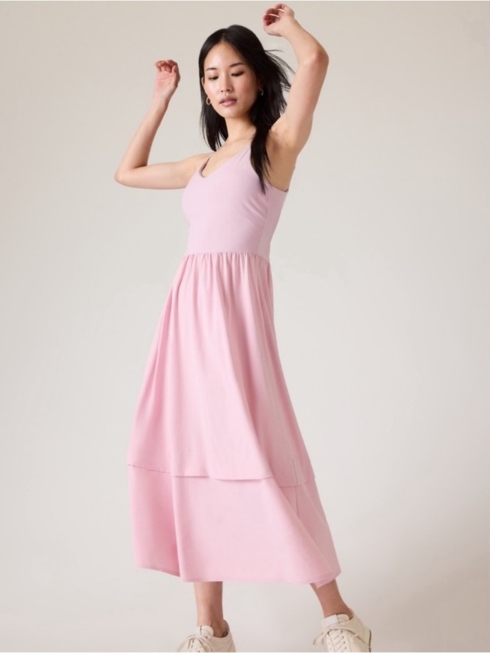 โATHLETAโ Elation Light Pink Sleeveless Maxi Dress